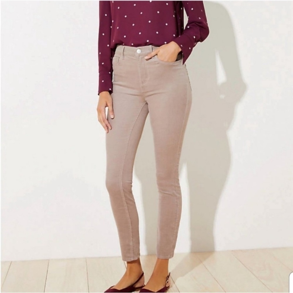 Loft Ann Taylor Tan High Rise Skinny Corduroy Pants Size 32/4